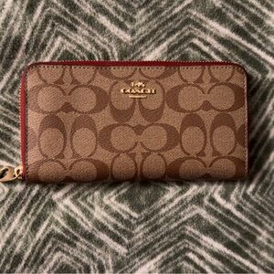 Coach Chocolate and Cherry Monogram Wallet